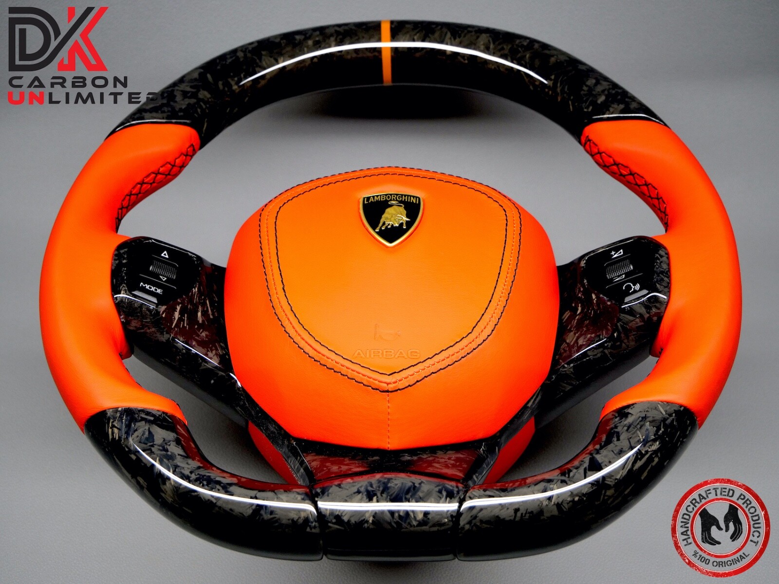 Lamborghini Aventador LP700 LP740 Arancio Dryope Forged Carbon Steering Wheel v2