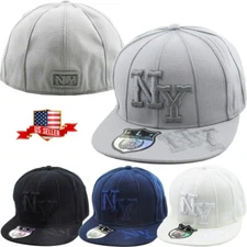New York NY Embroidered Hip Hop Fitted Cap Hat Street Flat Brim