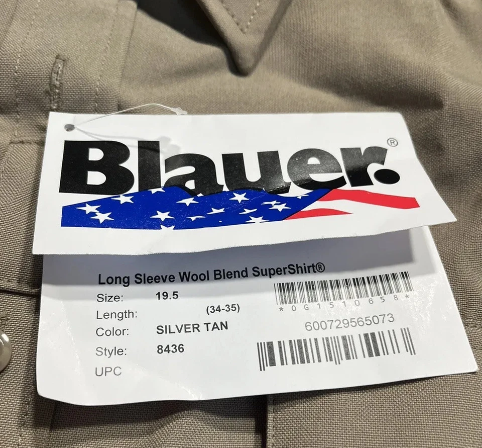 2 CAMISA SUPERCAMISA AZUL PARA HOMBRE MANGA LARGA MEZCLA LANA 8436 BEIGE TOSTADO 19,5 X 34 Foto 4 de 4