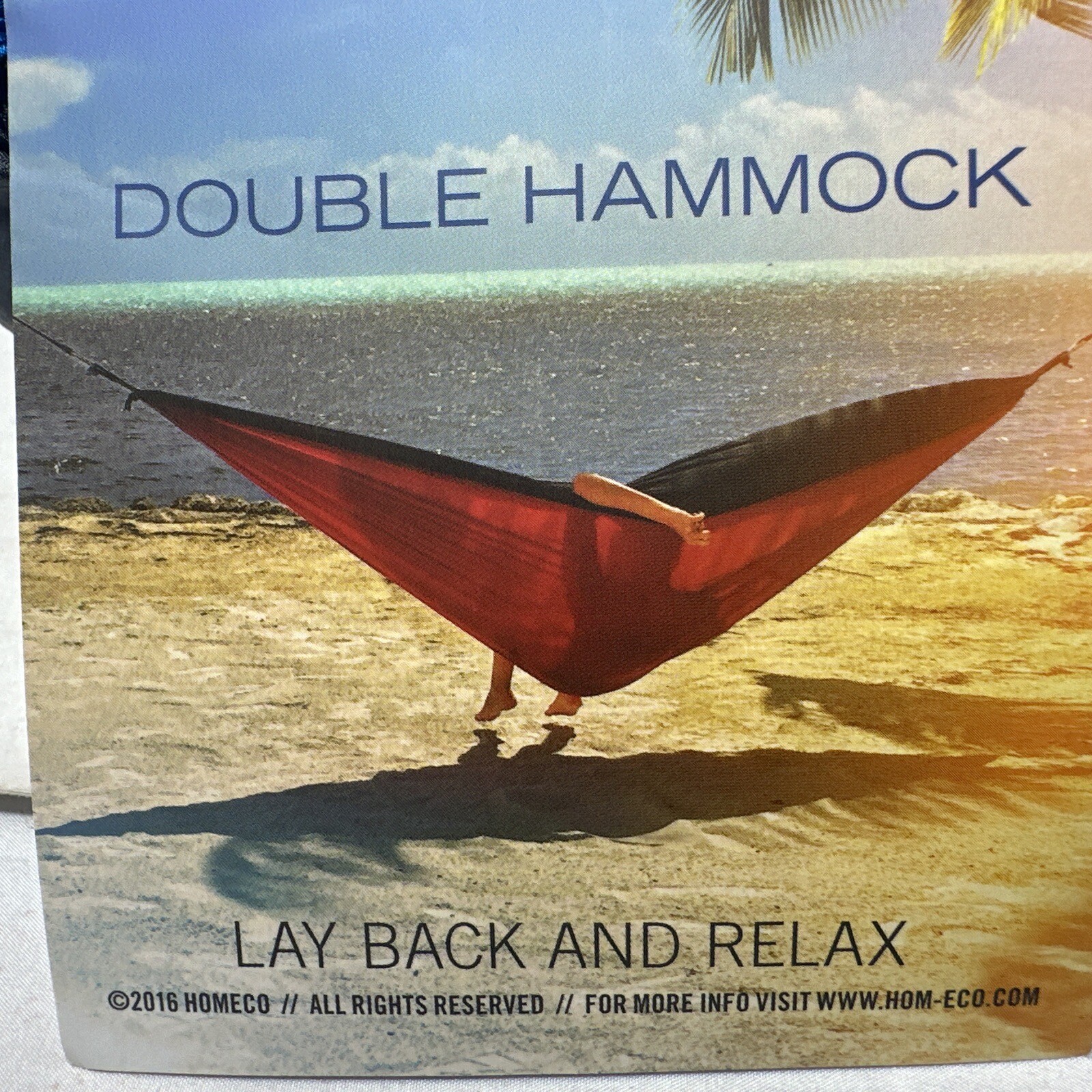 New w/ Tags Hom Eco Double Hammock Triple Stitched Nylon Camping 400 LBS