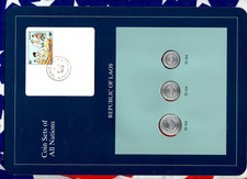 Coin Sets of All Nations Laos 3 coin all 1980 UNC 50, 20, 10 Att
