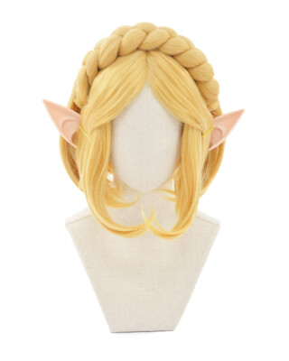 miccostumes Women's Sequel Princess Cosplay Gold Short Bob Wig with Elf Ears