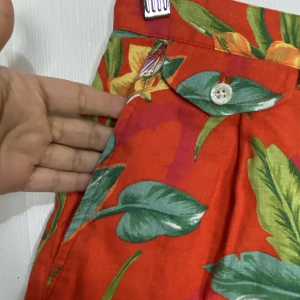 Pantalones Cortos Florales Hawaianos de Lino Multicolor Lauren Ralph Lauren Para Mujer Talla 4 Foto 2 de 4