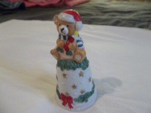 Christmas Bell With Bear On Top
