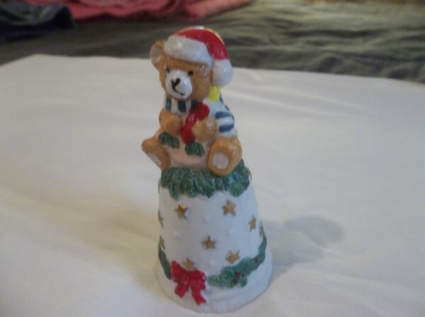 Christmas Bell With Bear On Top
