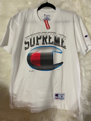 supreme chrome logo white