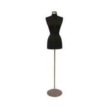 Black Female Dress Form Pinnable Foam Mannequin Torso with Adjustable Metal Base