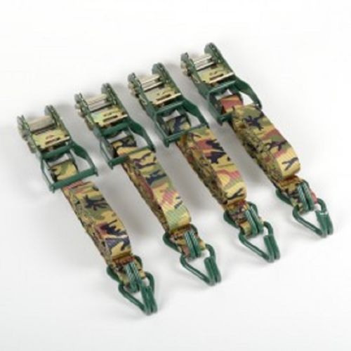 4 Pc 15' Camouflage Ratchet Tie Down Cargo Strap Tow Towing Ratcheting