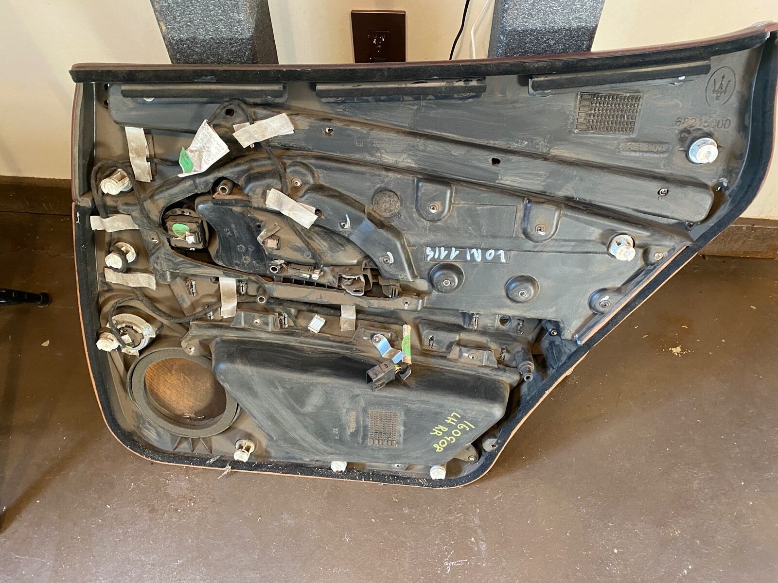 04-08 Maserati Quattroporte M139 Rear Left Driver Side Door Panel Cuoio Burgundy