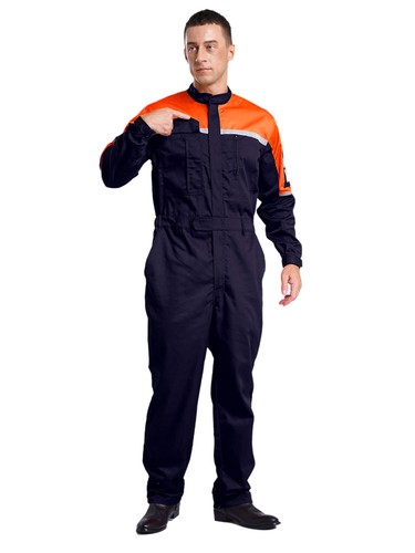 Mens Uniform Straps Jumpsuit Coveralls Bodysuit Anti-static Stand Collar Pants - Picture 51 of 60