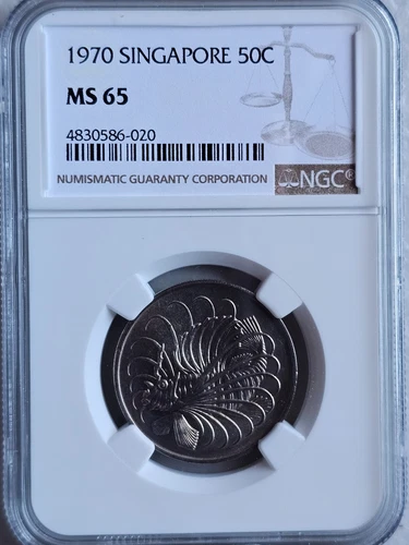 Singapore 50 Cents 1970 NGC MS 65