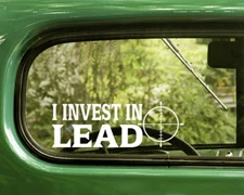 2 INVEST IN LEAD DECALs Rifle Scope Sticker Die Cut For Car Window Bumper Laptop