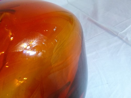 Vtg 60s Mid Century Blenko Tangerine Orange Red Pitcher 668L 8.25" - Picture 7 of 7