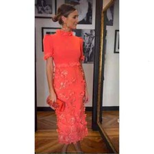 Length Sheath Mother The Tea Of Bride Dresses 3D Floral Wedding Guest Gowns