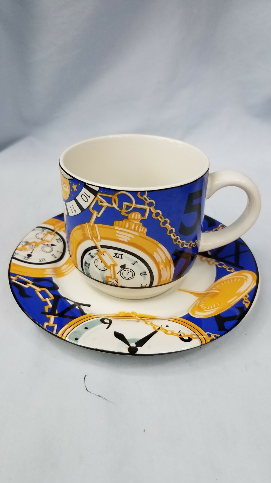 Vintage Vitromaster Time Piece 1993 Cup & Saucer - Set of 2 (4 pieces) Excellent
