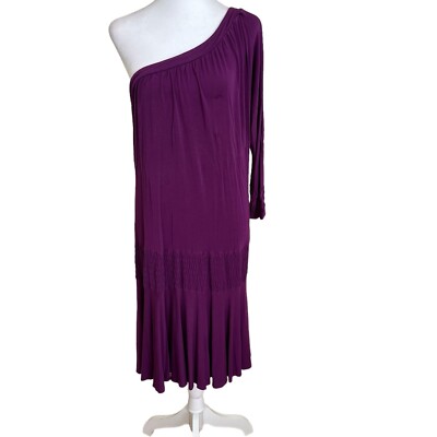fitted lace wedding dress Lilac One-Shoulder Midi Dress with Cape Sleeve Xs / Lavender