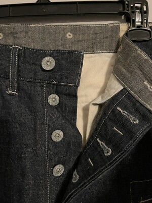 RRL Ralph Lauren Button Fly WW2 Style Sanforized Cargo Denim Jeans