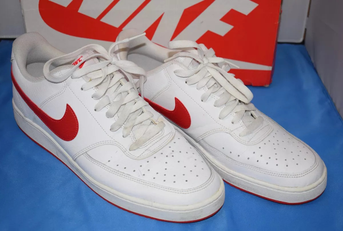 Nike White University Red Court Vision Lo Size 11 Shoes In Box