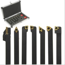Carbide Indexable Turning Tool 3/8" 7 pc Lathe Tool Bit Set Thread Insert+Holder