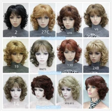 Ladies Black Wig Short Curly Synthetic Wig Women Brown Wig Hair Party Wig