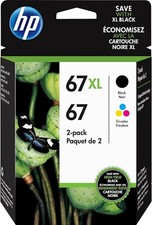 Genuine HP 67XL / 67 Ink Cartridges Black/Tri-Color 2-Pack