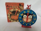 Rare 1952 Mattel Hickory Dickory Musical Clock Tin Toy In The Box