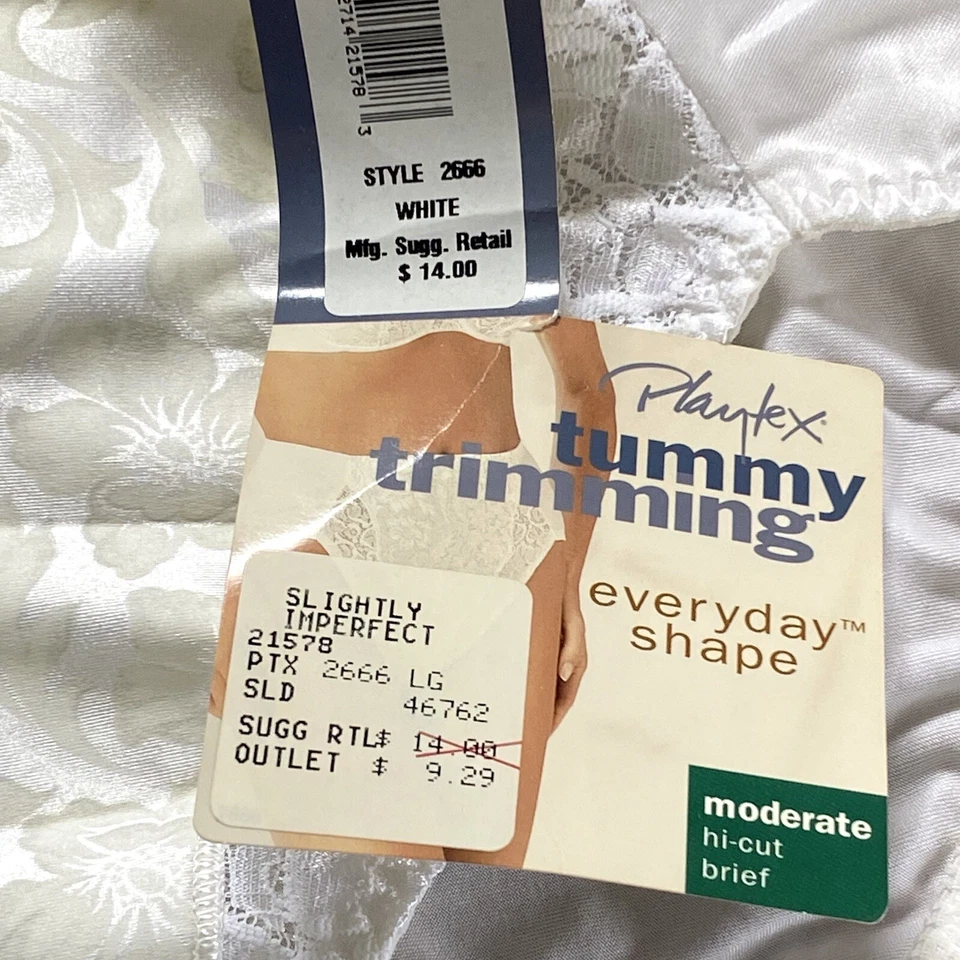 NUEVO Playtex De Colección Años 90-00 Elástico Satén Corte Alto Recorte Abdomen Calzoncillo Panty GRANDE Foto 4 de 4
