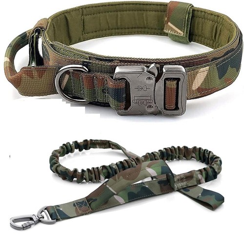 Taktisches Hundehalsband Militär mit Leine dicker Griff verstellbar stark Training - Bild 5 von 37