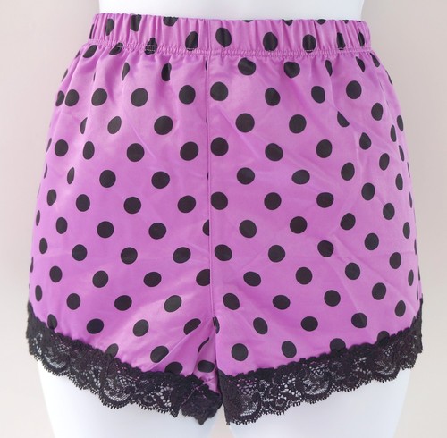 Material Girl Purple Satin Sleepwear Lace Tap Shorts Pants Women's Small