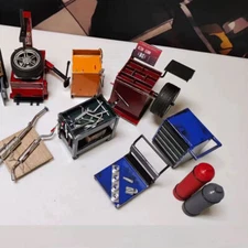 1/18 Diorama Model Car Garage Workshop Maintenance Repair Tool Prop Scene Toy
