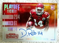 DeMarcus Robinson RC 2016 Panini Contenders Draft Rookie Auto#/199!Chiefs WR RC 