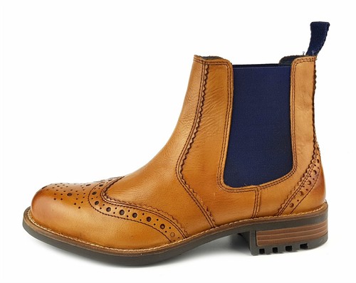 Cheslea Dealer Brogue Mens Boots Tan 