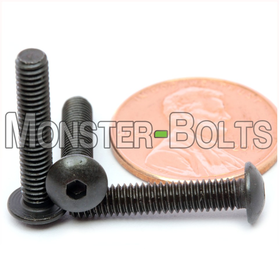 4-40 Button Head Socket Cap Screws – Alloy Steel, Black Oxide Finish, Coarse Thread (SAE)