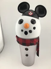 Disney Parks Snowman Mickey Mouse Hat Tumbler Sipper Cup  Lights Up NO STRAW