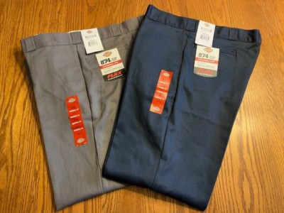 DICKIES 874 Original Fit Gray Work PANTS W (42-44) I (30-32) 11874 NWT