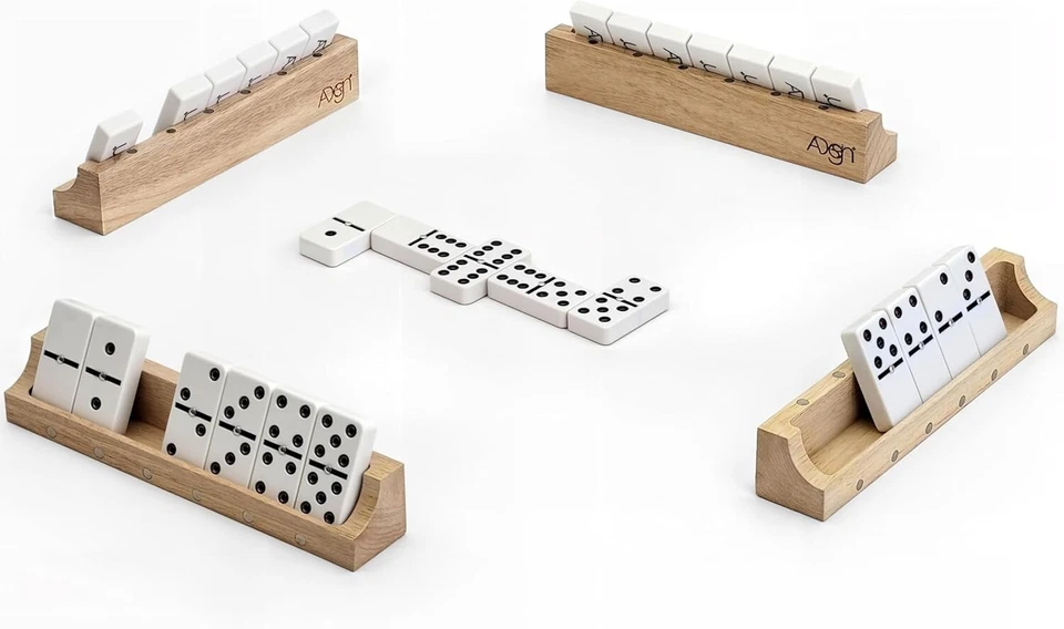 Professional Double 6s Domino Game Set - 28 Solid Wood Tiles and Magnetic Box - Image 4 of 4