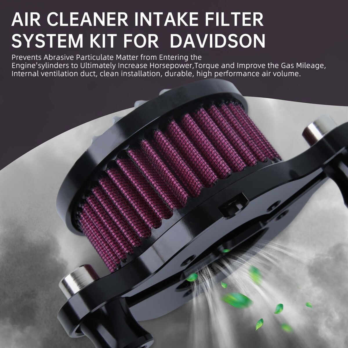  Air Cleaner Intake Filter Kit Updated Version CNC Motorcycle  Air Filter Compatible with Harley Sportster Iron 883 Dark Custom XL883  1998-2017 : Automotive