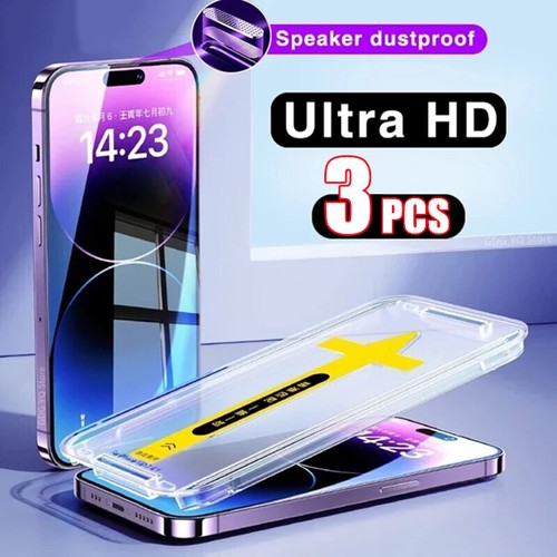 3Pcs 8K High End Easy Installation Tempered Glass For iPhone 15 13 12 11 14 Pro - Afbeelding 39 van 43