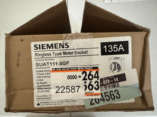 SIEMENS RINGLESS TYPE METER SOCKET 135A SUAT111-0GF 1 Phase 3 Wire 600VAC 4 Jaws