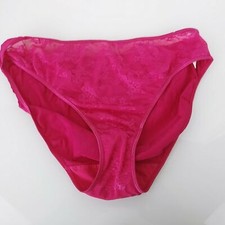 LAne Bryant Cacique Pink Second Skin Satin Panties Fuchsia Silky Lace 18/20