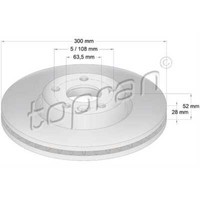 Topran 2X Bremsscheibe Vorne Ø300 Mm BelüFtet FüR Ford S-Max WA6 2.0 Tdci