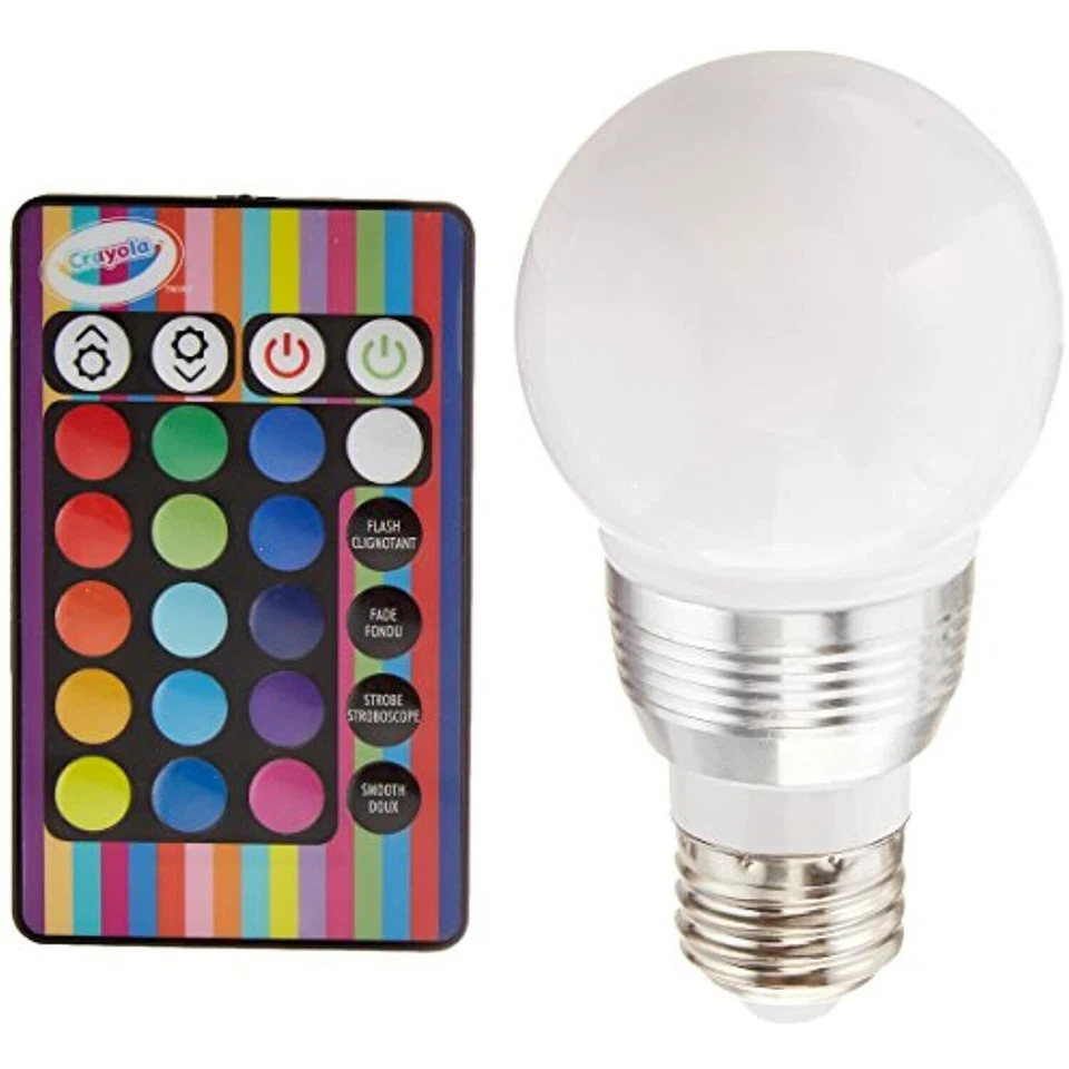 Crayola Remote Controlled Multi-Color LED Light Bulb 15 Colors Changing 4 Modes  - Image 3 of 4