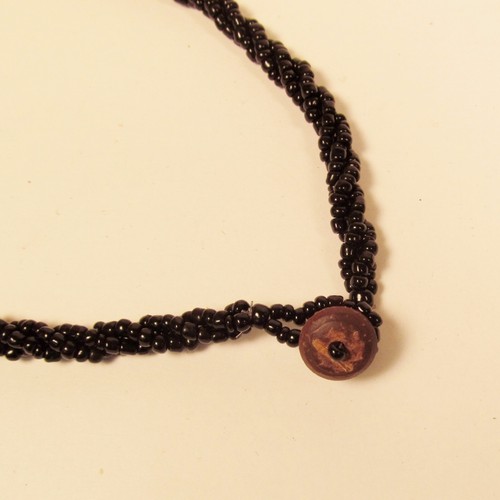 10PC WHOLESALE LOT 18 inch Black Handmade Beaded Rope Chain Necklaces - Picture 2 of 4