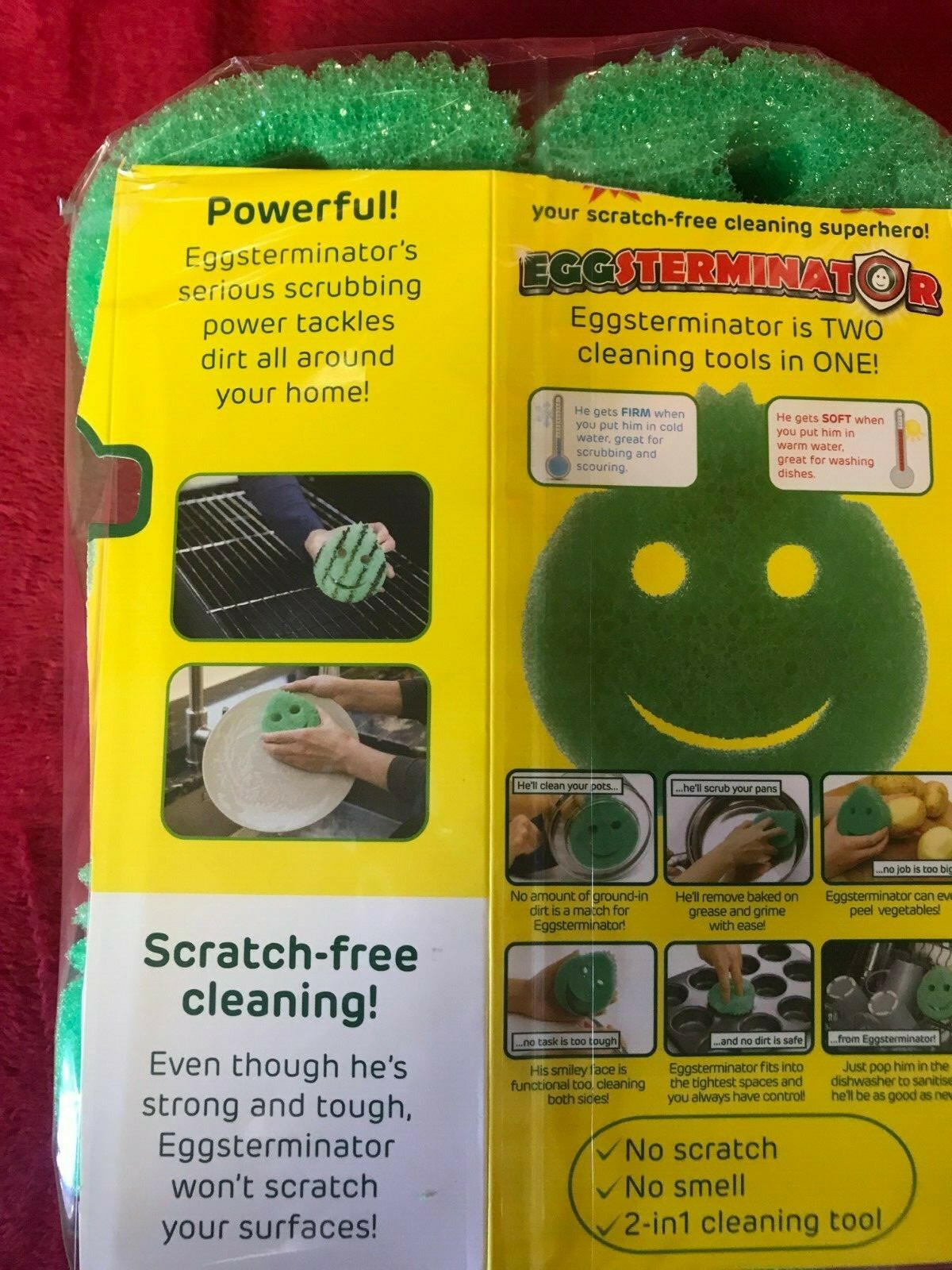 8 Ecoegg Eggsterminator Sponges & 1 Ecoegg Hard Surface Cleaner and 2