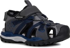 Sandali Geox Borealis a strappo blu e grigio punta chiusa