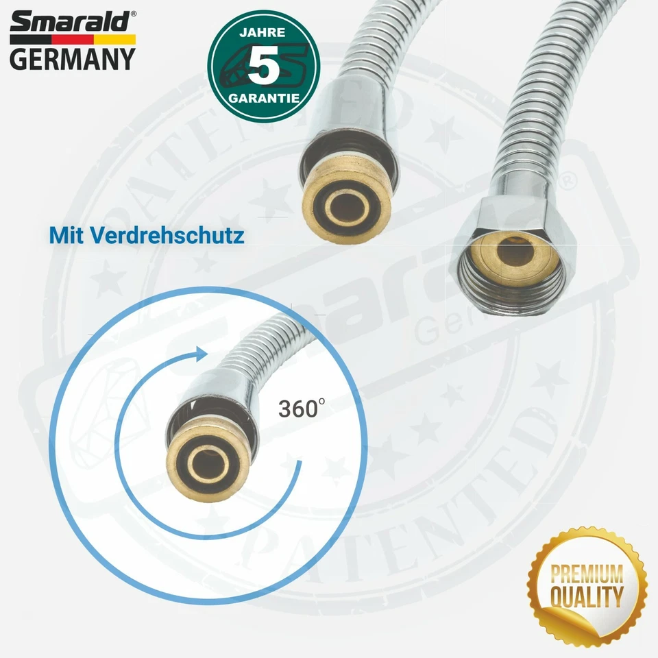 Duschschlauch Brauseschlauch Bidet Panzer Schlauch 1.5 m 2 m Edelstahl 1/2" IG  - Bild 2 von 4