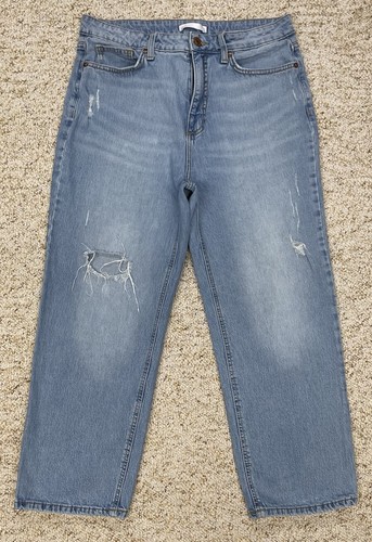 LC Lauren Conrad Crop Jeans Women's Size 12 Distressed High Rise (32x26)