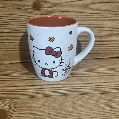 Hello Kitty Coffee Mug Pumpkin Spice & Everything Nice Tea Cup Fall Ceramic