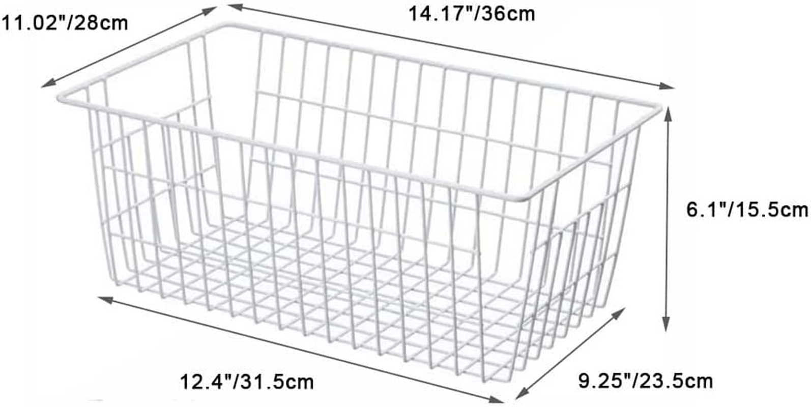 SANNO Large Wire Freezer Storage Baskets,Farmhouse Metal Wire Basket