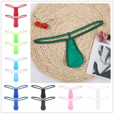 Mens Sexy Low Wasit Pouch G-String Thongs T-Back Jockstraps Bikini Underwear